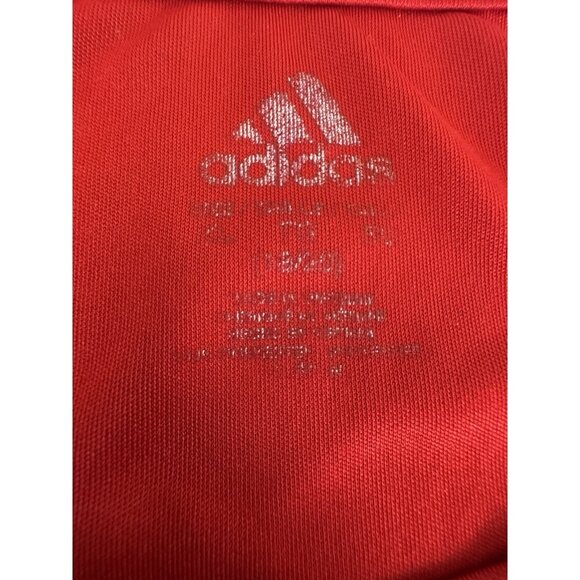 Adidas XL Red Climalite Logo Tee Short Sleeve Sport Y2K Streetwear Unisex Active - Picture 7 of 8